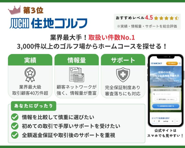 住地ゴルフの評価まとめ