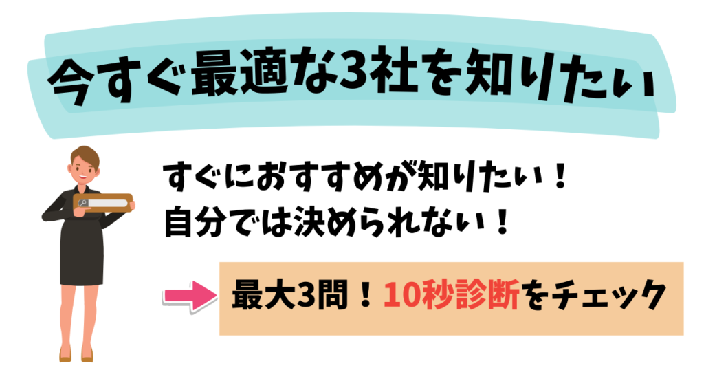 今すぐ最適な相見積もり先を知りたい人は「10秒診断」