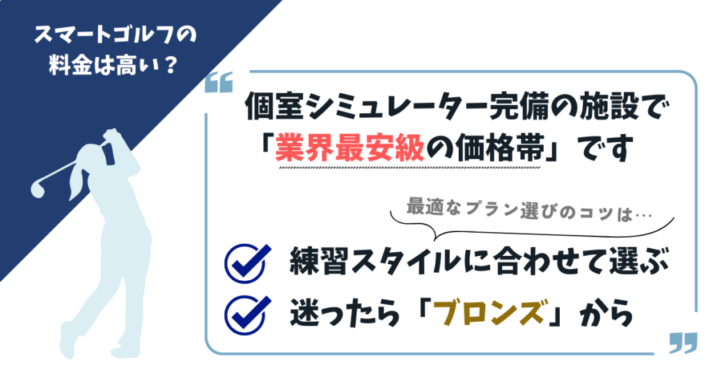 スマートゴルフは高い？結論、業界最安級の価格です