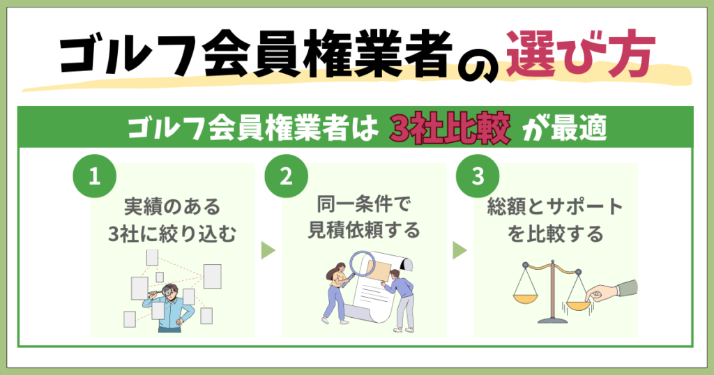 ゴルフ会員権業者の選び方まとめ