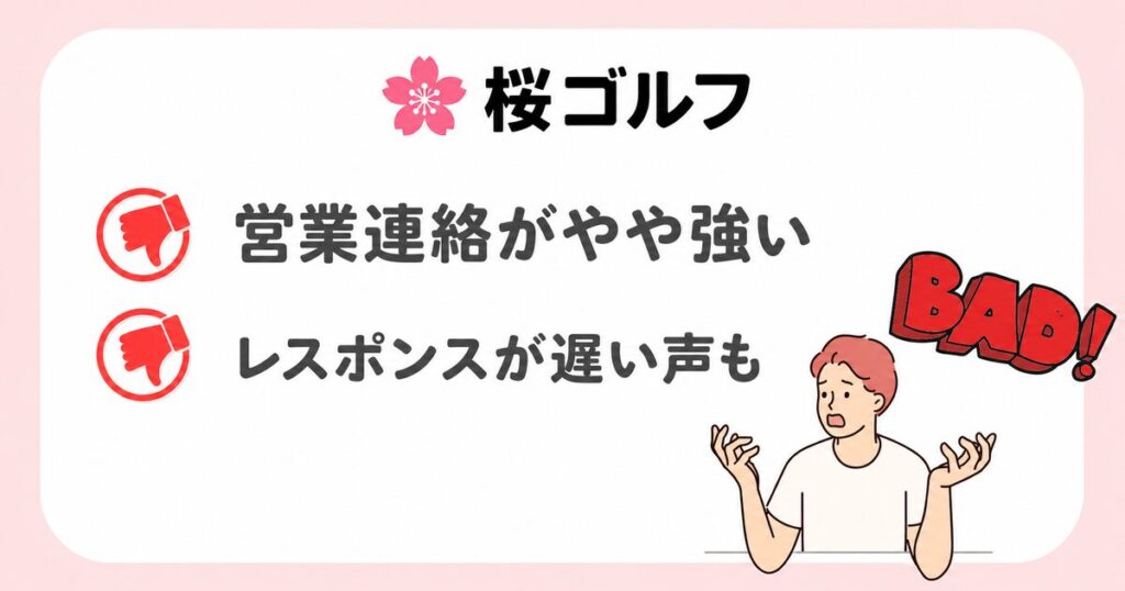 桜ゴルフの悪い評判・デメリット