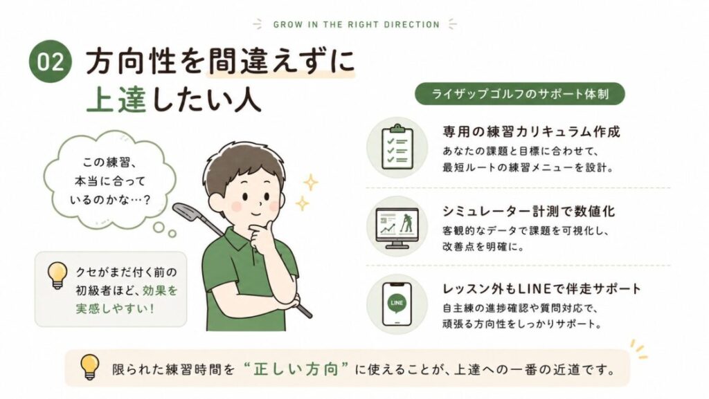 方向性を間違えずに上達したい人